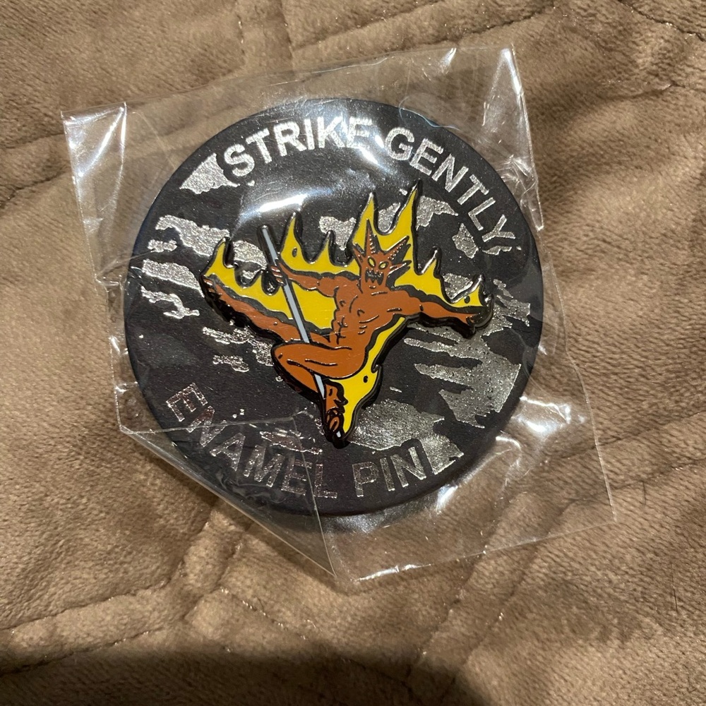 Dancing Devil Enamel Pin - Black and Yellow